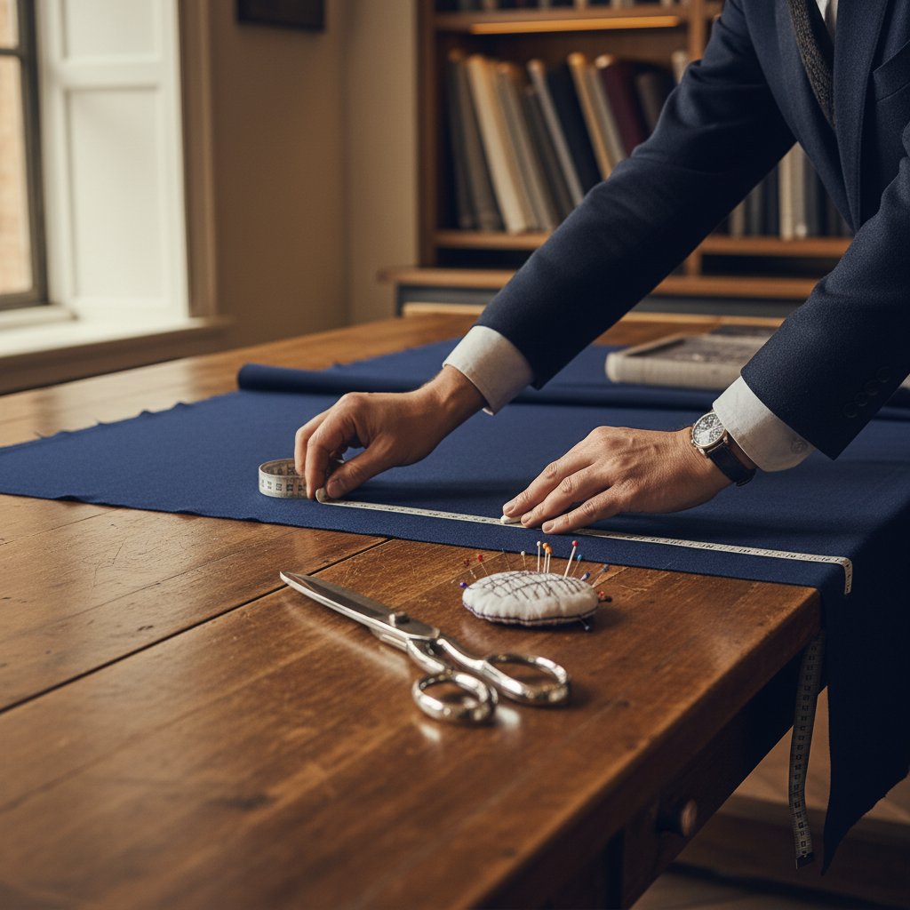 Classic bespoke suit being tailored at Fepaji workshop in London